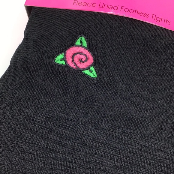 2 pk Betsey Johnson Fleece Lined Footless Tights - Picture 4 of 6